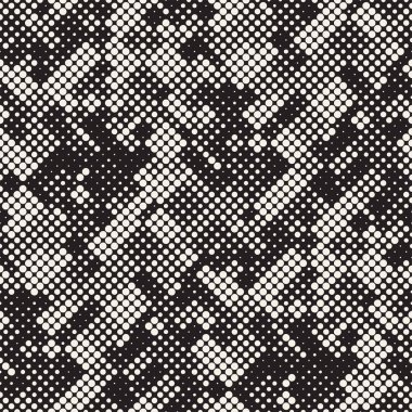 Modern şık noktalı resim doku. Rastgele boyut daireler ile sonsuz arka plan. Vektör Dikişsiz mozaik desen.