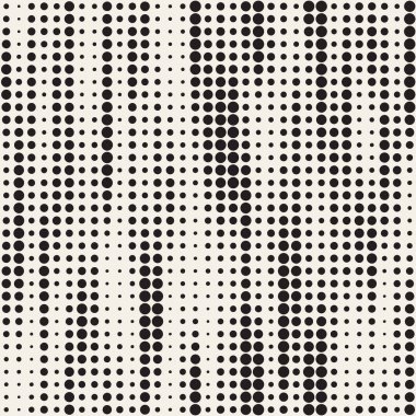 Modern şık noktalı resim doku. Rastgele boyut daireler ile sonsuz arka plan. Vektör Dikişsiz mozaik desen.