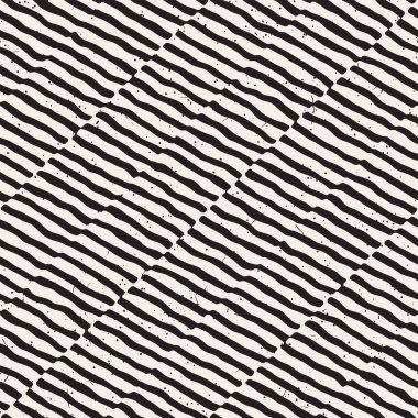 El ile Dikişsiz desen fırça darbeleriyle çizilmiş. Doodle grunge illüstrasyon mürekkep. Geometrik tek renkli vektör desen.