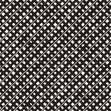 Elle çizilmiş stil etnik seamless modeli. Grungy geometrik şekiller arka plan siyah ve beyaz.