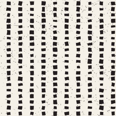 Elle çizilmiş stil etnik seamless modeli. Grungy geometrik şekiller arka plan siyah ve beyaz.