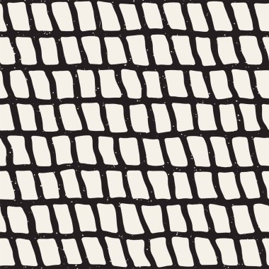 El ile Dikişsiz desen fırça darbeleriyle çizilmiş. Doodle grunge illüstrasyon mürekkep. Geometrik tek renkli vektör desen.