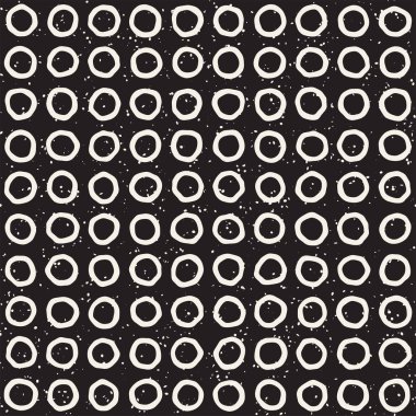 Elle çizilmiş stil etnik seamless modeli. Grungy geometrik şekiller arka plan siyah ve beyaz.