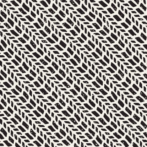用一只手的无缝模式绘制画笔描边 墨水涂鸦 Grunge 的插图 几何的单色矢量模式 — 图库矢量图片