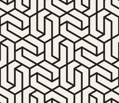 Vektör kusursuz desen. Modern stil soyut doku. Çizgili elementten geometrik fayanslar tekrarlanıyor