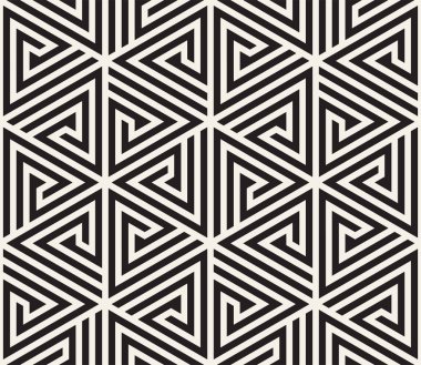 Vektör seamless modeli. Modern şık doku. Geometrik fayans gelen çizgili üçgen öğe yinelenen
