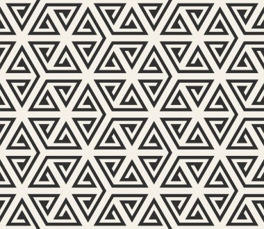 Vektör kesintisiz çizgiler desen. Modern şık üçgen şekiller doku. Geometrik fayans gelen çizgili öğe yinelenen