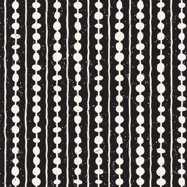 Elle çizilmiş stil etnik seamless modeli. Grungy geometrik şekiller arka plan siyah ve beyaz.