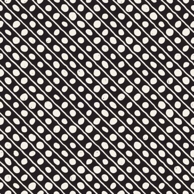 Elle çizilmiş stil etnik seamless modeli. Grungy geometrik şekiller arka plan siyah ve beyaz.