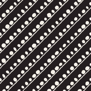 Elle çizilmiş stil etnik seamless modeli. Grungy geometrik şekiller arka plan siyah ve beyaz.