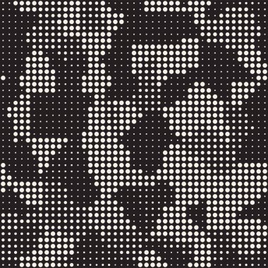 Modern şık noktalı resim doku. Rastgele boyut daireler ile sonsuz arka plan. Vektör Dikişsiz mozaik desen.