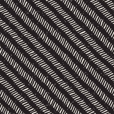 El ile Dikişsiz desen fırça darbeleriyle çizilmiş. Doodle grunge illüstrasyon mürekkep. Geometrik tek renkli vektör desen.