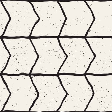 El ile Dikişsiz desen fırça darbeleriyle çizilmiş. Doodle grunge illüstrasyon mürekkep. Geometrik tek renkli vektör desen.