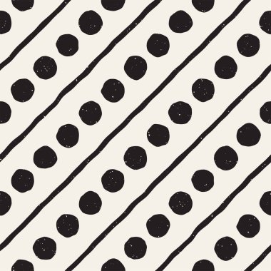 Elle çizilmiş stil etnik seamless modeli. Grungy geometrik şekiller arka plan siyah ve beyaz.