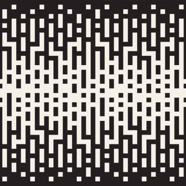 Vektör sorunsuz düzensiz satırları. Yarı ton siyah ve beyaz renk geçişini. Trendy geometrik arka plan deseni