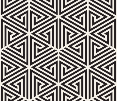 Vektör seamless modeli. Modern şık doku. Geometrik fayans gelen çizgili üçgen öğe yinelenen