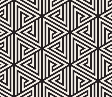 Vektör seamless modeli. Modern şık doku. Geometrik fayans gelen çizgili üçgen öğe yinelenen