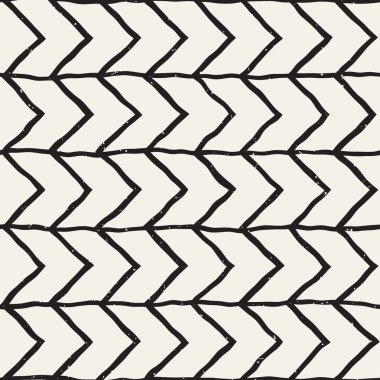 El ile Dikişsiz desen fırça darbeleriyle çizilmiş. Doodle grunge illüstrasyon mürekkep. Geometrik tek renkli vektör desen.