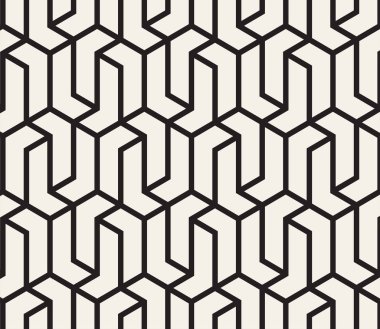 Vektör kusursuz desen. Modern stil soyut doku. Çizgili elementten geometrik fayanslar tekrarlanıyor