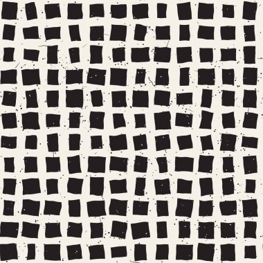 Elle çizilmiş stil etnik seamless modeli. Grungy geometrik şekiller arka plan siyah ve beyaz.