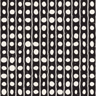 Elle çizilmiş stil etnik seamless modeli. Grungy geometrik şekiller arka plan siyah ve beyaz.