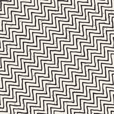 El ile Dikişsiz desen fırça darbeleriyle çizilmiş. Doodle grunge illüstrasyon mürekkep. Geometrik tek renkli vektör desen.