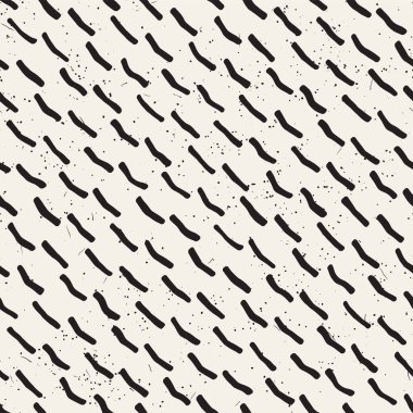 El ile Dikişsiz desen fırça darbeleriyle çizilmiş. Doodle grunge illüstrasyon mürekkep. Geometrik tek renkli vektör desen.