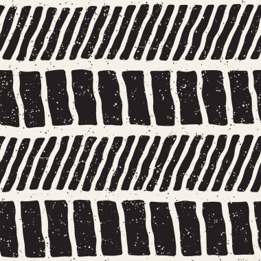 El ile Dikişsiz desen fırça darbeleriyle çizilmiş. Doodle grunge illüstrasyon mürekkep. Geometrik tek renkli vektör desen.