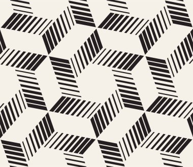 Vektör kusursuz desen. Modern stil soyut doku. Çizgili elementten geometrik fayanslar tekrarlanıyor