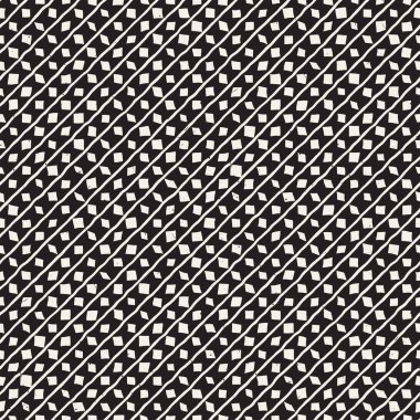 Elle çizilmiş stil etnik seamless modeli. Grungy geometrik şekiller arka plan siyah ve beyaz.