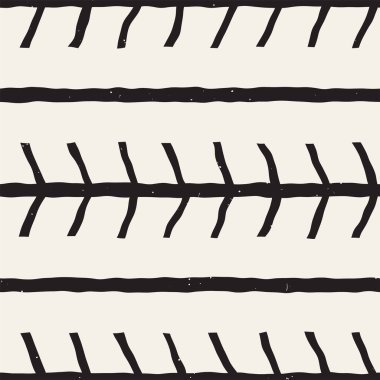 El ile Dikişsiz desen fırça darbeleriyle çizilmiş. Doodle grunge illüstrasyon mürekkep. Geometrik tek renkli vektör desen.