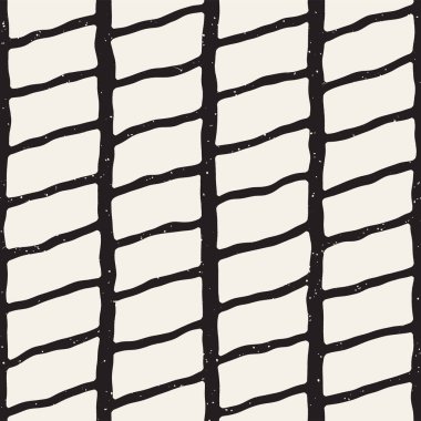 El ile Dikişsiz desen fırça darbeleriyle çizilmiş. Doodle grunge illüstrasyon mürekkep. Geometrik tek renkli vektör desen.