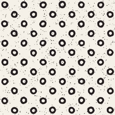 Elle çizilmiş stil etnik seamless modeli. Grungy geometrik şekiller arka plan siyah ve beyaz.