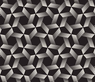 Vektör kusursuz desen. Modern stil soyut doku. Çizgili elementten geometrik fayanslar tekrarlanıyor