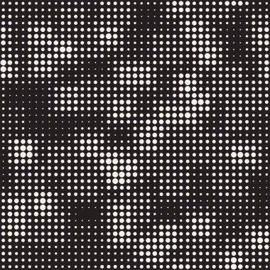 Modern şık noktalı resim doku. Rastgele boyut daireler ile sonsuz arka plan. Vektör Dikişsiz mozaik desen.