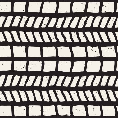 El ile Dikişsiz desen fırça darbeleriyle çizilmiş. Doodle grunge illüstrasyon mürekkep. Geometrik tek renkli vektör desen.
