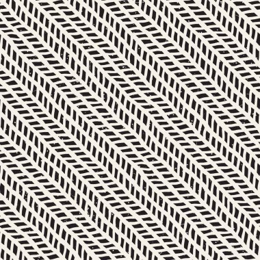 El ile Dikişsiz desen fırça darbeleriyle çizilmiş. Doodle grunge illüstrasyon mürekkep. Geometrik tek renkli vektör desen.