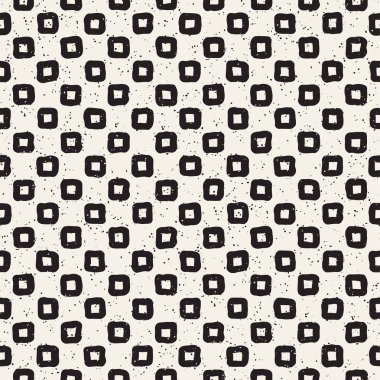 Elle çizilmiş stil etnik seamless modeli. Grungy geometrik şekiller arka plan siyah ve beyaz.