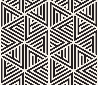 Vektör seamless modeli. Modern şık doku. Geometrik fayans gelen çizgili üçgen öğe yinelenen