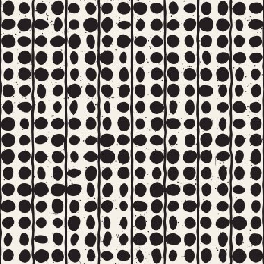 Elle çizilmiş stil etnik seamless modeli. Grungy geometrik şekiller arka plan siyah ve beyaz.