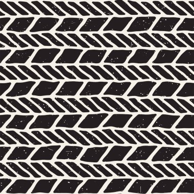 El ile Dikişsiz desen fırça darbeleriyle çizilmiş. Doodle grunge illüstrasyon mürekkep. Geometrik tek renkli vektör desen.