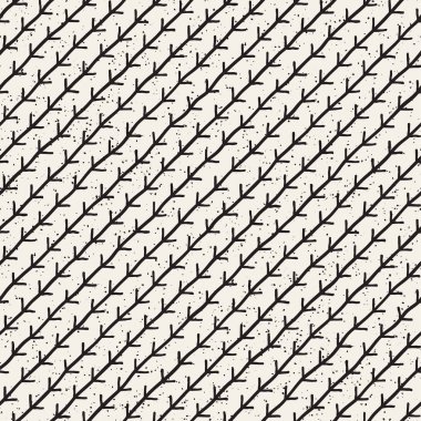 Elle çizilmiş stil etnik seamless modeli. Grungy geometrik şekiller arka plan siyah ve beyaz.