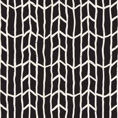 El ile Dikişsiz desen fırça darbeleriyle çizilmiş. Doodle grunge illüstrasyon mürekkep. Geometrik tek renkli vektör desen.