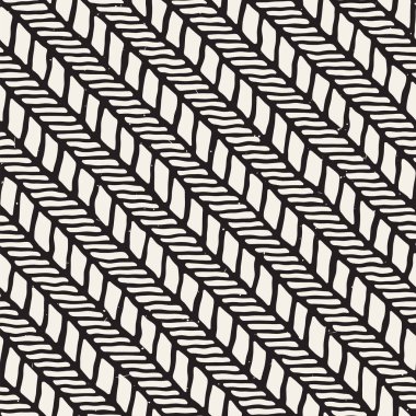 El ile Dikişsiz desen fırça darbeleriyle çizilmiş. Doodle grunge illüstrasyon mürekkep. Geometrik tek renkli vektör desen.