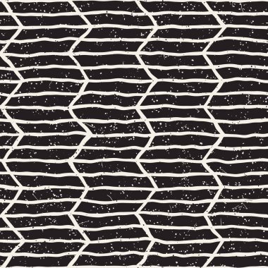 El ile Dikişsiz desen fırça darbeleriyle çizilmiş. Doodle grunge illüstrasyon mürekkep. Geometrik tek renkli vektör desen.