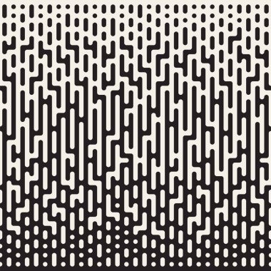 Vektör sorunsuz düzensiz satırları. Yarı ton siyah ve beyaz renk geçişini. Trendy geometrik arka plan deseni