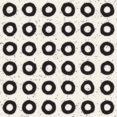 Elle çizilmiş stil etnik seamless modeli. Grungy geometrik şekiller arka plan siyah ve beyaz.