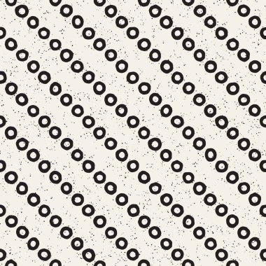 El çekilmiş siyah beyaz mürekkep soyut seamless modeli. Vektör şık grunge doku. Tek renkli geometrik shappes boya fırça satırları