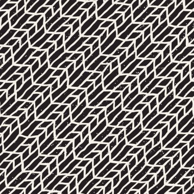 El ile Dikişsiz desen fırça darbeleriyle çizilmiş. Doodle grunge illüstrasyon mürekkep. Geometrik tek renkli vektör desen.