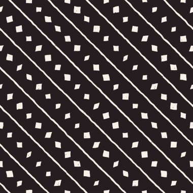 Elle çizilmiş stil etnik seamless modeli. Arka plan siyah ve beyaz soyut geometrik şekiller.